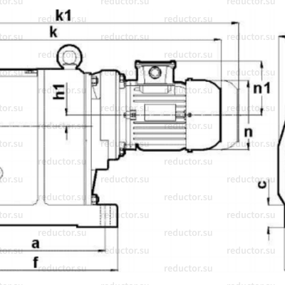 Мотор-редуктор MR284 — Габаритные и присоединительные размеры